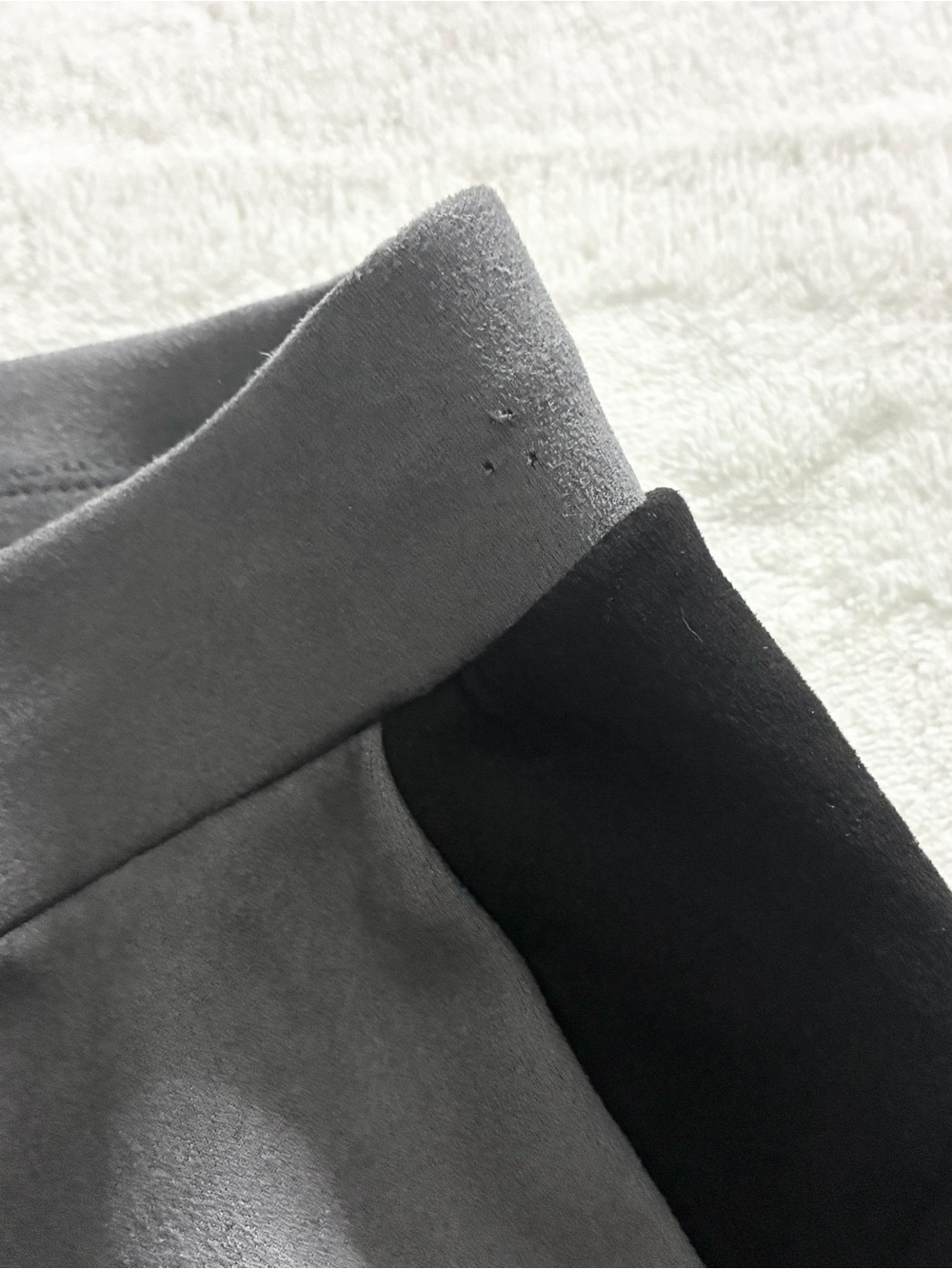 BEBE faux suede black and gray colorblock leggings - Picture 5 of 7